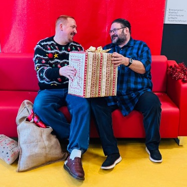 Fotoshooting beim „Weihnachtszauber“ im Schulhaus